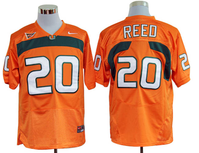 Miami Hurricanes #20 Reed Orange NCAA Jerseys